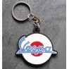 Keychain Vespa logo white and blue plastic soft scooter