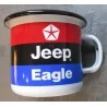 Mug Jeep Eagle tricolor in email enamelled coffee cup