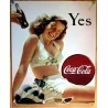 plaque soda coca cola yes pin up maillot bain retro tole pub