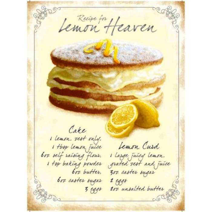 Plaque Gateau Lemon Heaven Tole Deco Boulangerie Cuisine