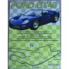 Dark blue ford GT40 plate and circuit tole pub deco garage