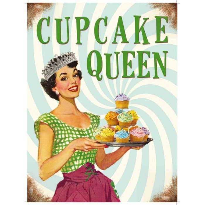 Plaque Pin Up Cupkake Queen Tole Deco Cuisine Bar Diner Usa 