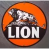 Enamelled plate lion gasoline deco loft dinner garage tole us