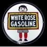 plaque emaillée white rose gasoline essence usa tole email