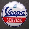 mini plaque emaillée vespa servizio ronde tole email garage