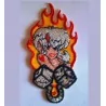 patch pin up manga flames iron a chaval badge thermoadhesive biker