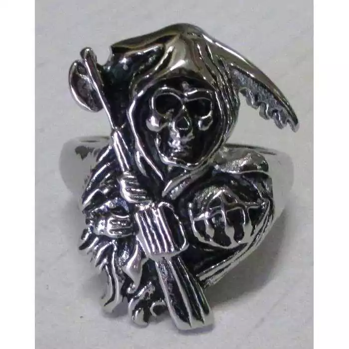 knight 12US son s of anarchy death stainless steel ring man SOA