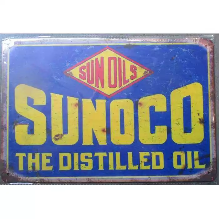 plaque tole sunoco sun oils 30x20cm tole pub garage diner loft