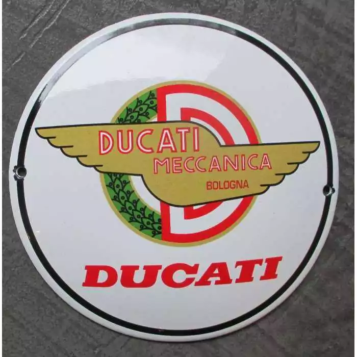 mini plaque emaillée ducati meccanica moto tole email deco garage