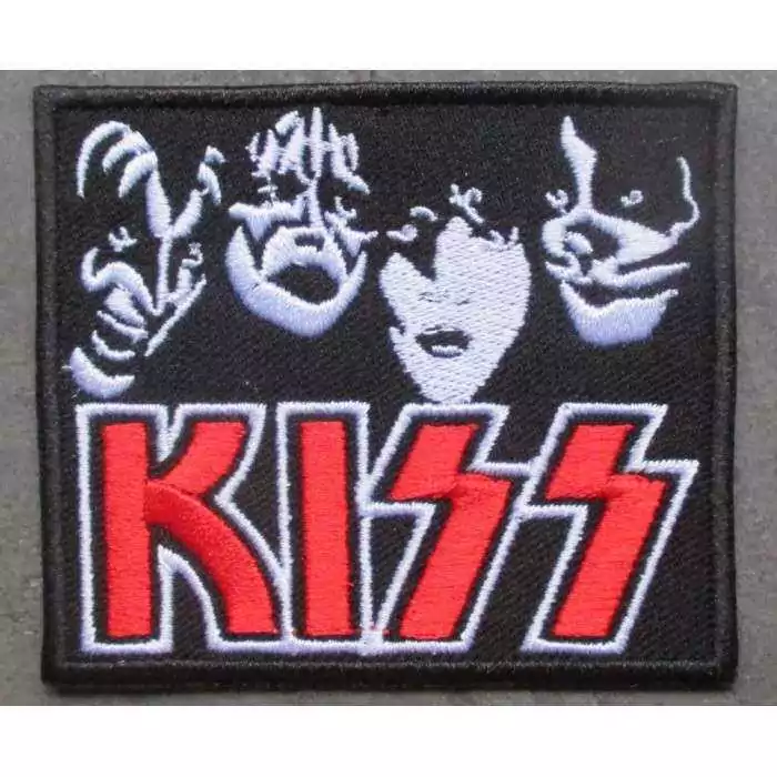 patch groupe hard rock kizz écusson rectangulaire thermocollant pour veste blouson