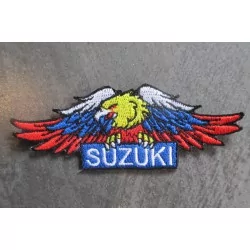 patch suzuki aigle 10x3.5 cm écusson thermocollant garage veste chemise vetement