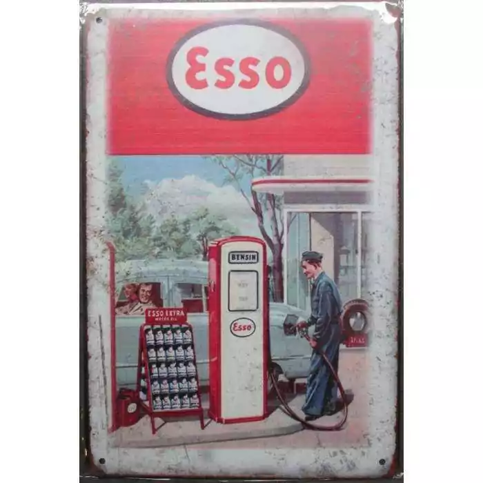 plaque esso ancienne station service garage 30cm tole publicitaire metal pub