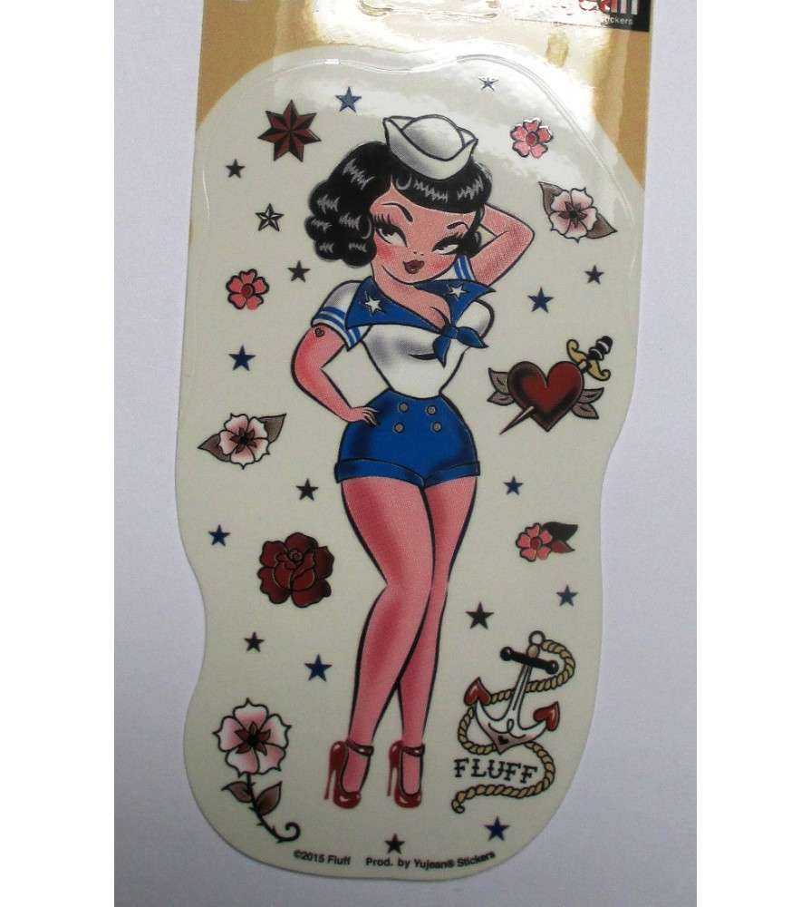 Sticker Pin Up Enceinte Et En Maillot De Bain Burn In The Oven Autocollant Rockab 