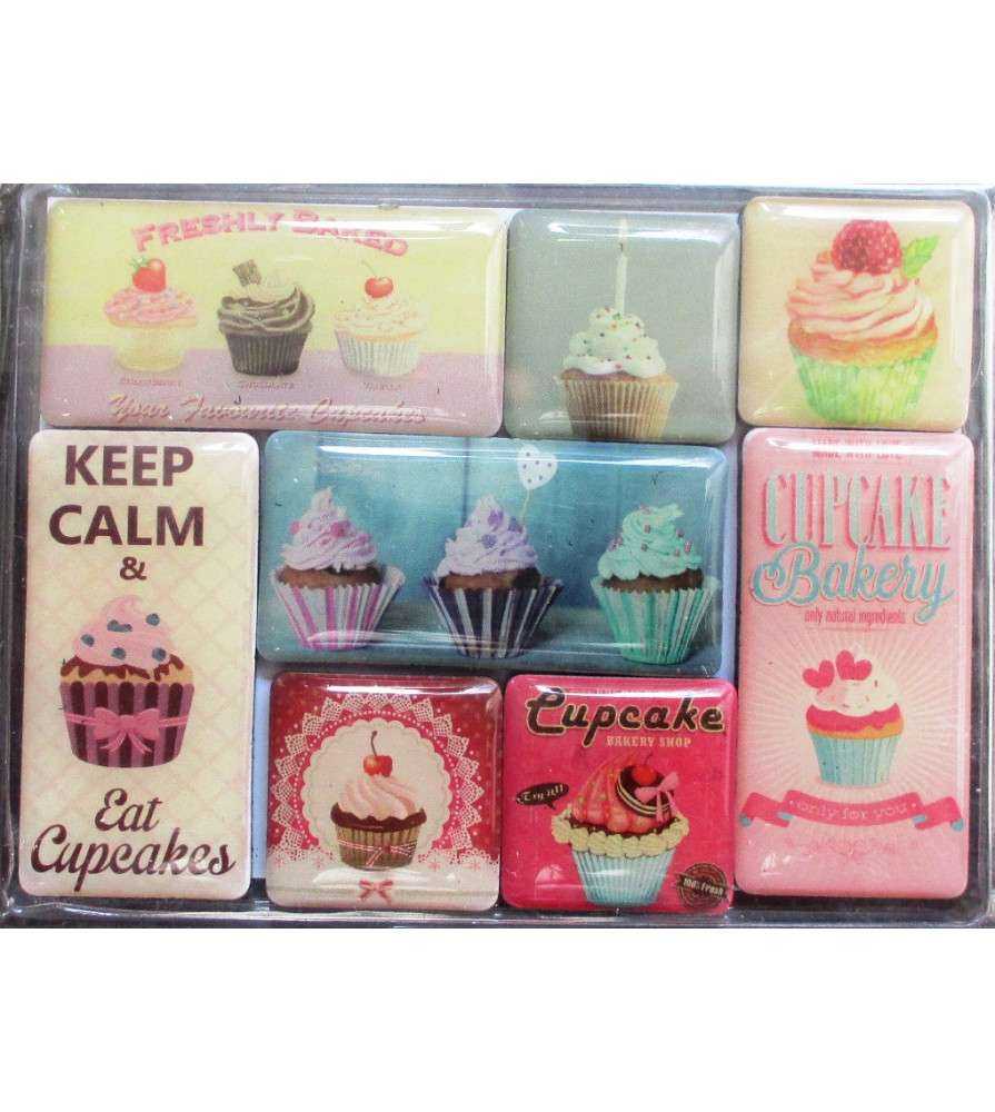 Lot De 8 Magnet Cupcake Gateau Usa Patisserie Deco Cuisine Aimant