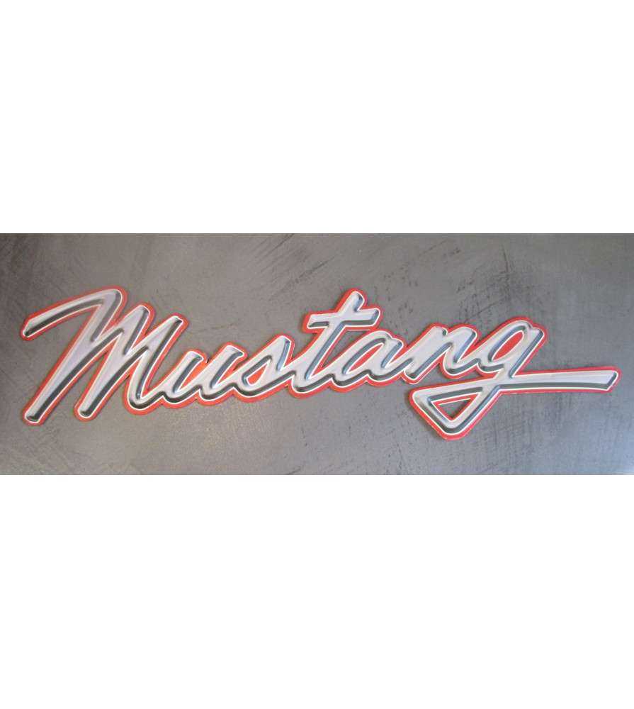 Mustang logo plate letter cut out gray red 58x14 cm advertising sheet ...