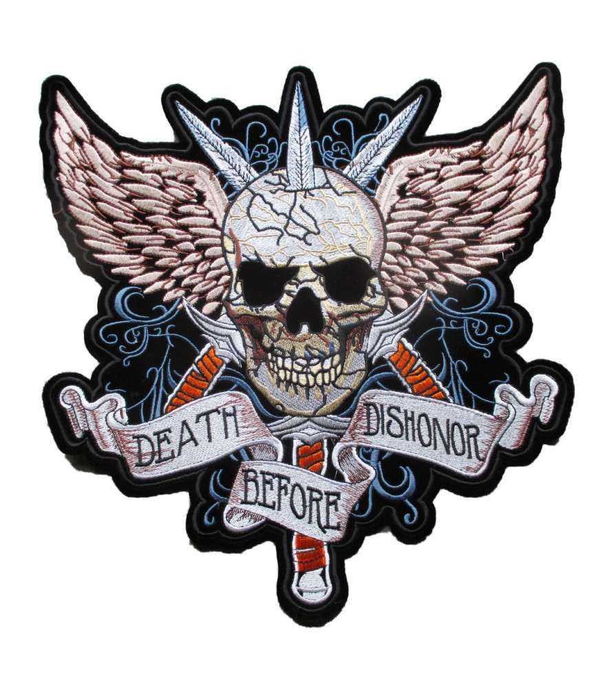 Big patch Crane Death Before Dishonor 30x29 cm Rockab Thermo-Adhesive Patch