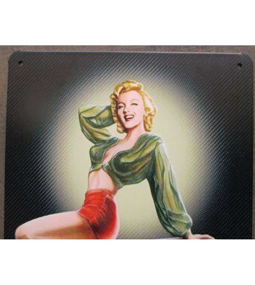 Plaque Huile Motul Pin Up Blonde Style Marilyn Monroe 30x20cm Tole 