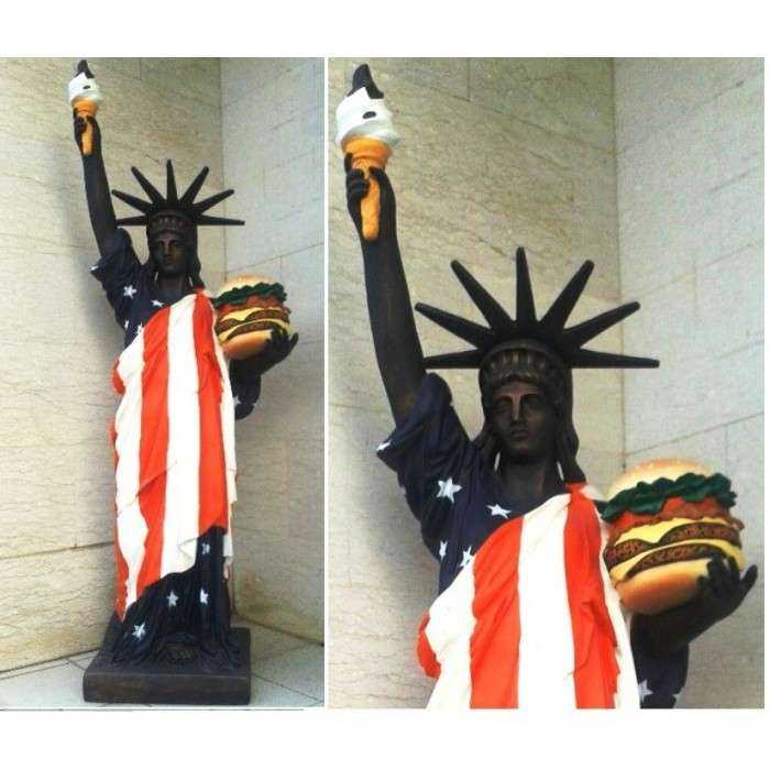 Large Statue of Liberty USA flag and hamburger 243 cm DECO