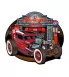 plaque 50x45cm hot rod a scallop rouge noir garage pompe tole emboutie