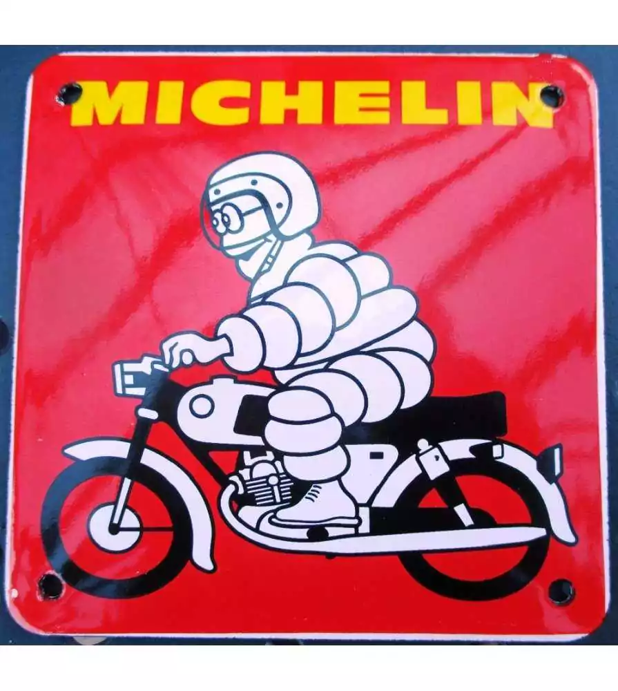 Enseigne en métal rétro de garage - allure usée pneus bonhomme Michelin